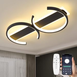 Ulteronixshop-Plafonnier Led Moderne,Luminaires Int&eacute;rieurr &Agrave; Intensit&eacute; Variable Avec T&eacute;l&eacute;commande,32w Plafonnier Salon,&Eacute;clairage De Plafond En Aluminium Pour Salon Chambre Bureau Salle &Agrave; Manger Cuisi - Neuf