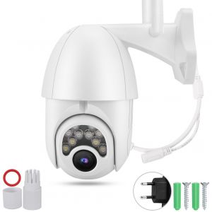 Camera de securite IP exterieure 100-240 V 1080p HD, Wi-Fi, infrarouge, etanche, double eclairage (prise UE) - Neuf