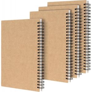 KALANKA-Lot de 4 carnets de croquis à spirales A5 - 30 feuilles 120 g/m² - Format A5 - Blanches - Pour croquis, dessin, gribouillage, écriture - Neuf