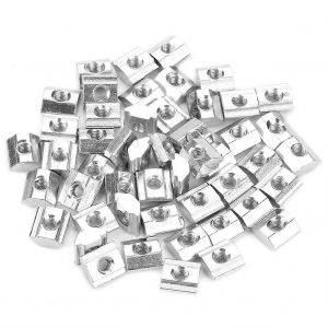 50pcs acier au carbone Écrou à fente en T coulissant pour accessoires de profil en aluminium de la série 20 M3 * 10 * 5 - Neuf