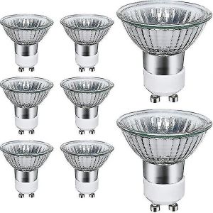 Ampoules Halogènes Gu10,Paquet De 8 Spots Halogènes Gu10 50w,Ac 220v-240v,700 Lumens,2700k Blanc Chaud,Angle De Faisceau De 40 - Neuf