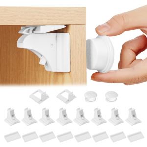 Enfant Magn&eacute;tique Cabinet De S&eacute;curit&eacute;,S&eacute;curit&eacute; Placard B&eacute;b&eacute; (8 Verrous & 2 Cl&eacute;s),Serrure Magn&eacute;tique Invisible Pour S&eacute;curit&eacute; Enfant,Tiroir Securite Bebe Bloque,Blocage Sans Per&ccedil;ag - Neuf