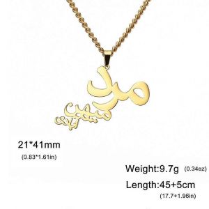 Poème Persan Femmes Vie Liberté Pendentif Collier En Acier Inoxydable Colliers Farsi Pour Femmes Bijoux Ethniques Vintage Cadeaux - Neuf
