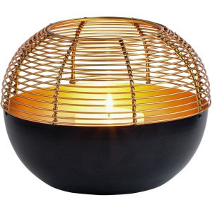 Marrakech Dolsi Photophore Décoratif Scandinave Rond En Métal Noir Doré | Photophore Comme Décoration De Printemps, Salon, Table | Bougeoir Exquis Pour Bougies Chauffe-Plat Comme Décoration - Neuf