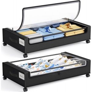 Mevronisshop-Rangement Sous Le Lit, Avec Roulettes, Boîte De Rangement Pour Vêtements, Pliable, Installation Facile, Grande Capacité, Changement De Vêtements, Couette, Couverture, Sous Le Lit, Gain D - Neuf