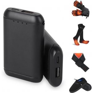 Heue-Batteries Lithium-Polymère Rechargeables 5 V 5000 Mah,Batterie Étendue Pour Pantoufles Chauffantes,Gants Chauffants,Chaussettes Chauffantes,Écharpes Chauffantes,Port Cc Et Sortie Usb - Neuf