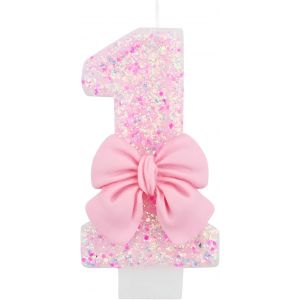 Chenquansarl-Bougies Papillon Rose Numéro 1, Bougies Pour Gâteau D'anniversaire, Paillettes Décorations De Gâteau Uniques Pour 1er Anniversaire Pour Filles, Fête D'anniversaire, Anniversaire (Numéro - Neuf