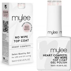 Maa-Mygel By Mylee Vernis À Ongles En Gel Confettis Coeur Couche De Finition Sans Essuyage 15 Ml, Uv/Led Nail Art Manucure Pédicure, Usage Professionnel Et Domestique, Longue Durée, Facile À Applique - Neuf