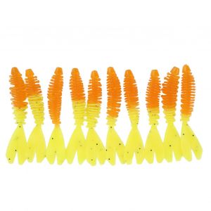 Lot De 10 Leurres De Peche Souples A Double Queue, Design Realiste Et Vif, A Rayures En Spirale - Neuf