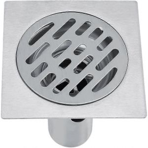 304 Drain de sol de douche carr&eacute; anti-odeur de 4 pouces en acier inoxydable avec cr&eacute;pine amovible - Neuf