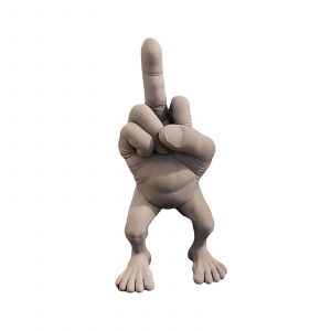 Figurine de doigt d'honneur avec jambes, cadeau humoristique, accessoire de bureau d&eacute;coratif, 7,5 cm, gris - Neuf