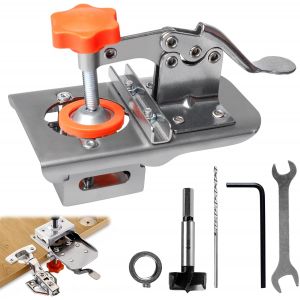 Gabarit de per&ccedil;age de charni&egrave;re de 35 mm, jauge de charni&egrave;re cach&eacute;e avec guide de per&ccedil;age Pochoir de charni&egrave;re pr&eacute;cise pour la construction de meubles, charni&egrave;res de porte d'armoire et armoires - Neuf