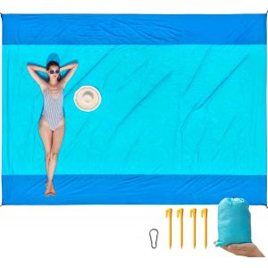 Loc-Couvertures De Pique-Nique,Couverture De Plage En Nylon Sans Sable,270x210cm,Tapis De Plage Sur Ensionné,Léger Et Portable Pour Camping,Voyage,Pique-Nique - Neuf