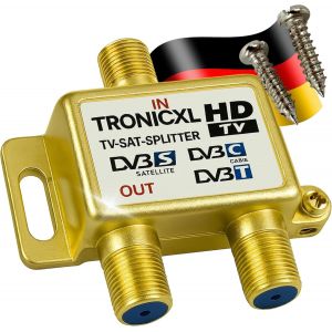 3D 4K Répartiteur 2 Voies BK Câble Repartiteur d'antenne TV Antenne Satellite pour TNT télévision par câble Sat dvbs dvbs2 DVBT dvbc numérique Full HD TV Distributeur Opensys separateur - Neuf