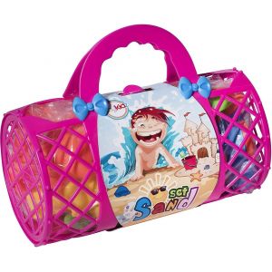 DDA-Toys 4 U Jouets de Plage Ensemble de Plage et bac à Sable Meggack en Vrac avec moules à Sable, râteau, arrosoir,de Coquillage et de Vie Marine, Disponibles en Rose ou en Bleu - Neuf