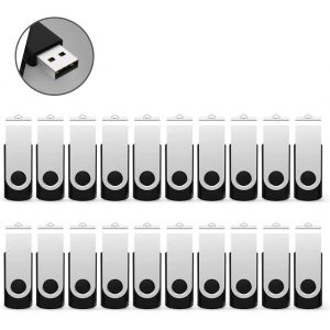 Clé Usb 4 Go, Lot De 20 Clé Usb 4Go 2.0, Clef Usb-4Go Avec Pince Pivotant Pour Pc/Ordinateur Portable/Voiture(Noir)[CLE8111019] - Neuf
