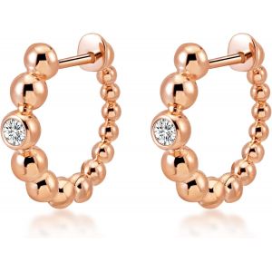 Kalhx-Boucles D'oreilles Femme Boule Ronde Avec Zircone Creole Hypoallergénique Or Rose Cadeau Femme Anniversaire - Neuf