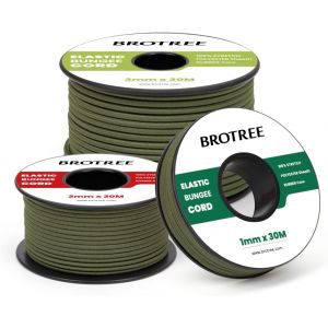 Tianyi-Cordon Elastique Corde Élastique 1mm X 10m Fil Elastique Couture Sandow Elastique Rond Pour Bracelet, Couture, Perle, Collier, Bijoux, Chapeaux, Tente Et Sac Dos - Vert Armée - Neuf