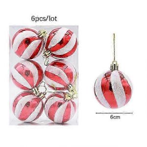6pcs/bo&icirc;te de Boules de No&euml;l d&eacute;corations de No&euml;l Boule de No&euml;l, Arbre Suspendu Pendentifs Partie &agrave; Domicile D&eacute;cor 2025 Nouveau Cadeau de l'Ann&eacute;e - Neuf