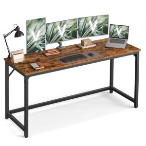 Bureau table poste de travail 120 x 60 x 75 cm pour bureau salon chambre assemblage simple m&eacute;tal style industriel marron rustique et noir Helloshop26 12_0004673 - Neuf