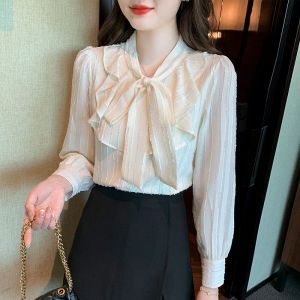 Chemise En Mousseline De Soie À N?ud Papillon, Chemise De Printemps Pour Femmes, Design De Niche, Hauts De Mode - Neuf