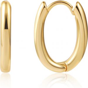 Kal-Boucles D'oreilles En Argent 925 Femmes, Petites Boucles D'oreilles Créoles Hypoallergéniques Mini Boucles D'oreilles Épaisses Petites Boucles D'oreilles Huggie Petites Larges Créoles - Neuf