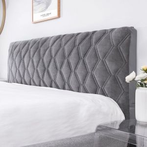 Gris Foncé, 150 Cm, Tête De Lit, Couverture, Protecteur De La Tête De Lit, Couverture Avec Des Latéraux Extensibles, Étanche À La Poussière, Machine Tête De Lit Couverture - Neuf
