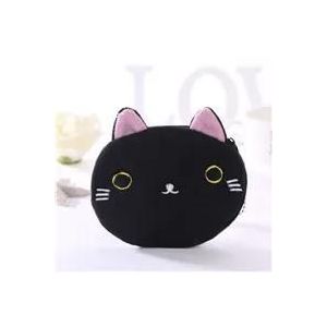 QCYL-Porte-monnaie en peluche mignon panda animal porte-monnaie fermeture &eacute;clair porte-monnaie USB filaire casque mini sac cl&eacute; sac cadeau d'anniversaire pour enfants,Black E - Neuf