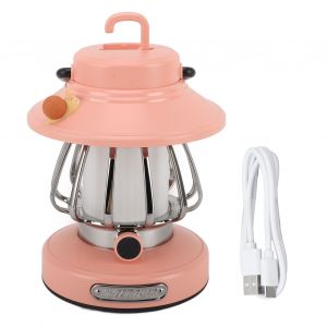 Lanterne De Camping RéTro Rechargeable, Gradation Infinie, 3 Niveaux De TempéRature De Couleur, Lanterne De Camping Portable, LumièRe De Secours, LumièRe De Secours Rose - Neuf