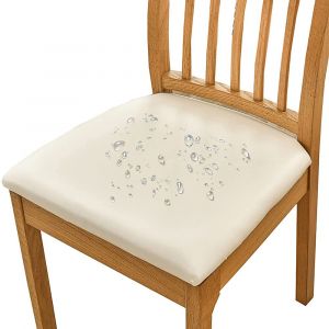Housse de chaise extensible en cuir PU imperm&eacute;able et r&eacute;sistante &agrave; l'huile, protection pour chaise de salle &agrave; manger - Neuf