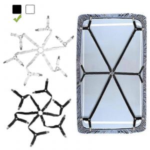 6 C&ocirc;t&eacute;s Heavy Duty Triangle Bed Sheet Clip, R&eacute;glable Elastic Sheet Straps Suspenders Gripper Fastener Holder, Triangle Crisscross Bed Sheet Clips, Fi - Neuf