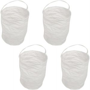 Kalanka-4pcs Forme Ronde Tube Lanternes Lanterne Papier Jardin Papier Suspendues Lanterne Sans Bougies Grande Lanterne Table Décoration Suspendues D'anniversaire Fête Baptême Mariage (Blanc) - Neuf