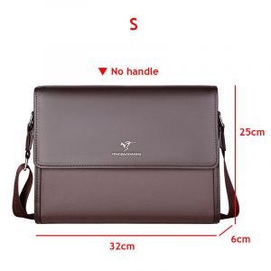 Sac à main en cuir noir pour hommes,étuis à bombes de luxe,sac à bandoulière latéral carré A4,designer,travail,affaires,fourre-tout,avocat initié - brown - Neuf