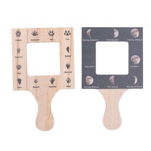 Lot de 2 cadres de recherche de guide de nature en bois double face pour enfants, jouet educatif, guide d'identification du viseur pour enfants - Neuf