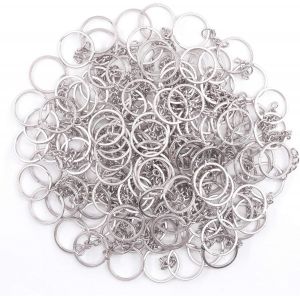 Eryi-Lot De 450 Anneaux Plats De 20 Mm Avec Chaîne Et Broches À Vis Pour La Maison, Les Porte-Clés, Les Cordons De Serrage, Les Cadeaux Et Autres Bijoux Artisanaux (Plaqué Nickel, Argentés) - Neuf