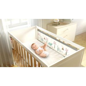 Tour De Lit Respirant 2 Côtés, Double Couche Pour Plus De Rembourrage, Design Sans Risque D'enchevêtrement, Conforme À La Norme De Sécurité Bs En 16780, Airflow Safe 3d Mesh - Neuf