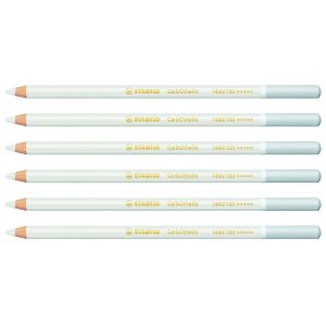 Stabilo Lot De 6 Crayons De Couleur Fusain Pastel Carbothello Blanc Titane - Neuf