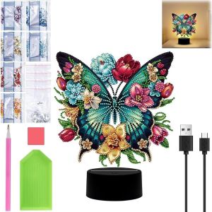 Diamond Painting Lampe Led, Peinture Diamant Veilleuse Bricolage, Veilleuse Enfant &Agrave; Piles/Usb, Lampe D'ambiance, Lampe De Nuit Chambre D&eacute;cor, Cadeaux No&euml;l Anniversaire - Neuf