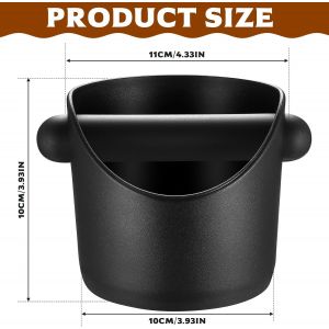 Coffee Knock Box Caf&eacute;s,Boite &agrave; Caf&eacute;,Pot Bac &agrave; Marc de Caf&eacute;,Bo&icirc;te &agrave; Marc a Cafe avec Barre de Frappe Amovible pour Barista Accessoire de Machine &agrave; Caf&eacute;s,avec Base Antid&eacute;rapante (Noir) - Neuf