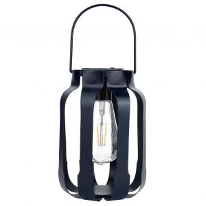 Hjlian Lampe Solaire Vintage En Fer Forge, Suspension Creuse, Etanche Ip44, Pour Jardin Exterieur, Bleu Fonce - Neuf