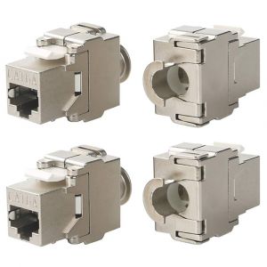 TIANYI-4 Pièces Module Keystone pour Câble CAT 6A-Boîtier Métallique Blindé 10 Gbps Snap Lock-Connexion Sans Outil au Panneau de Brassage Modulaire - Neuf