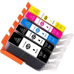 Lot de 5 cartouches d'encre de rechange XL pour PGI-520/CLI521 PGI520 CLI 521 Canon Pixma iP3600 iP4600 iP4700 MP540 MP550 MP560 MP620 MP630 MP640 MP980 MP990 MX860 MX870 - Neuf