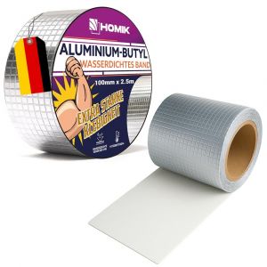 Bande d'&eacute;tanch&eacute;it&eacute; en aluminium et butyle extr&ecirc;mement r&eacute;sistante aux UV-&Eacute;tanche pour l'ext&eacute;rieur et l'int&eacute;rieur-10cm x 2.5m-Ruban d'&eacute;tanch&eacute;it&eacute; &eacute;tanche - Neuf