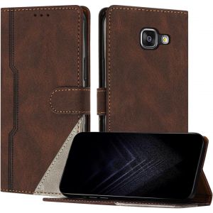 Kal-Étui Pour Samsung Galaxy A310 / A3 2016, Housse En Cuir Pu Avec [Protection Antichoc Tpu] [Fonction Support] [Porte-Cartes ] Antichoc Magnétique Coque Pour Galaxy A310 - Marron - Neuf