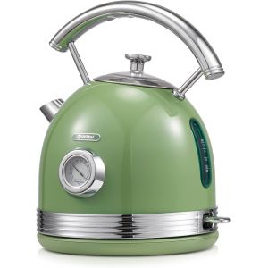 Bouilloire R&eacute;tro Design En Acier Inoxydable - Bouilloire &Eacute;lectrique - Grille-Pain - 2200 W - 1,8 L - Id&eacute;ale Pour Le Th&eacute;, Le Caf&eacute;, Les Aliments Pour B&eacute;b&eacute;, Sans Bpa - Vert - Neuf