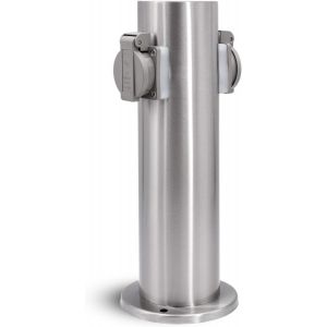 Colonne D'&Eacute;nergie De Jardin Pour L'Ext&eacute;rieur Avec 2 Prises Pour 230 V &iquest; Colonne De Prise Ronde En Acier Inoxydable Bross&eacute; Avec Protection Contre La Pluie Ip44[DYB983878] - Neuf