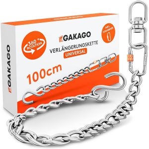 Ulteronixshop-Cha&icirc;ne de rallonge pour Fauteuil Suspendu, balan&ccedil;oire, Support pour Sac de Frappe - Cha&icirc;ne en Acier avec Crochet en S, &eacute;merillon et Mousqueton - Aussi pour l'ext&eacute;rieur - Neuf