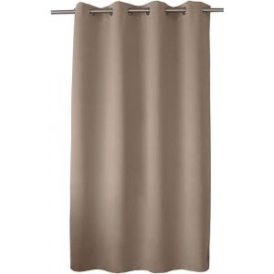 Eryi-Rideau Occultant Avec ?illets Argentés, Panneau Rideau Court, Beige Naturel, 140x180cm, 100% Polyester, Tissu Certifié Oeko-Tex, Collection Réglisse - Neuf