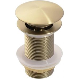 TUEJ-Bonde De Lavabo Bouchon De Vidange Pop-Up For Lavabo De Salle De Bains, En Or Brossé, Noir Mat, Blanc, Or Rose, Or, Chrome, Accessoires De Lavabo (Color : Brushed Gold No Hole) - Neuf