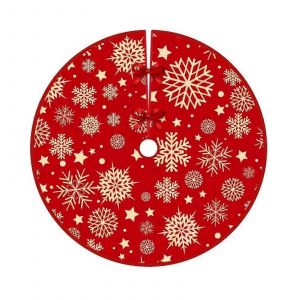 Collection De D&eacute;corations De No&euml;l Avec Jupe De Sapin Imprim&eacute;e Pour La D&eacute;coration Int&eacute;rieure - Neuf